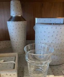 Blue Pheasant New Arrivals Witney Ice Bucket And Tongs Light Gray Ostrich