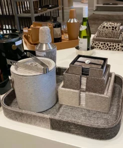 Blue Pheasant Browmley Tray Gray Hide