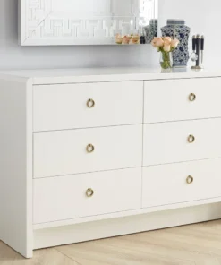 Bungalow 5 Bryant Linen Extra Large 6 Drawer Chest White New Arrivals
