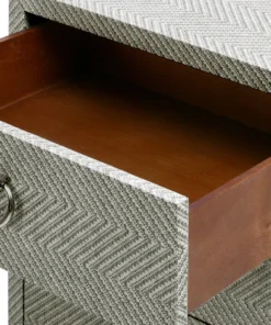 Bungalow 5 Brittany 3 Drawer Side Table Gray Tweed