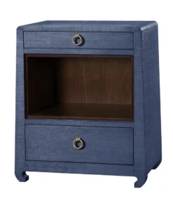 Bungalow 5 New Arrivals Ming 2 Drawer Side Table Navy Blue