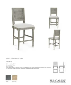 Bungalow 5 Annette Counter Stool Gray New Arrivals 15 Bungalow 5 Annette Counter Stool Gray New Arrivals