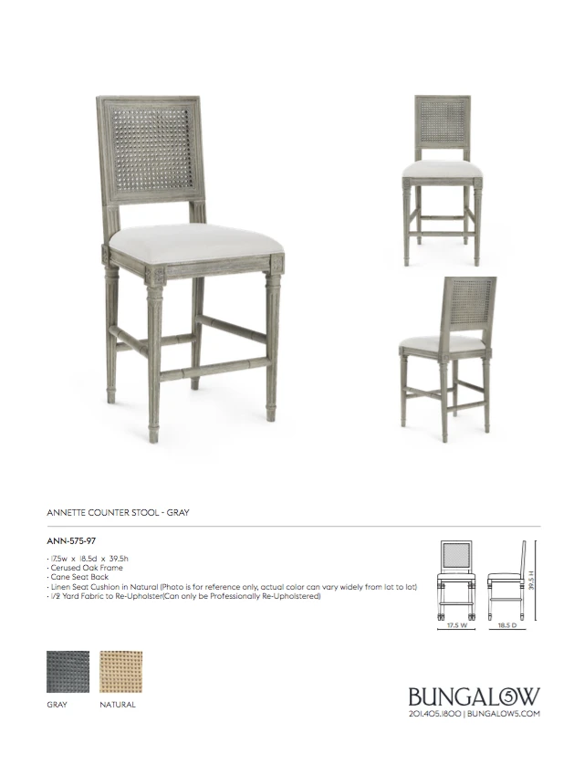 Bungalow 5 Annette Counter Stool Gray New Arrivals 9 Bungalow 5 Annette Counter Stool Gray New Arrivals