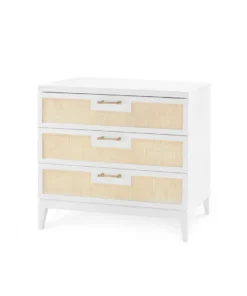 Bungalow 5 New Arrivals Astor 3 Drawer Side Table White