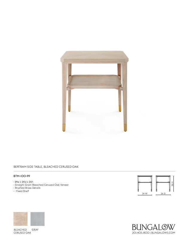 Bungalow 5 New Arrivals Bertram Side Table Bleached Cerused Oak 6 Bungalow 5 New Arrivals Bertram Side Table Bleached Cerused Oak