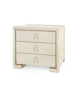 Bungalow 5 New Arrivals Blake 3 Drawer Side Table Blanched Oak