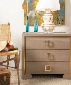 Bungalow 5 New Arrivals Blake 3 Drawer Side Table Taupe Gray