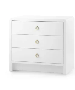 Bungalow 5 New Arrivals Bryant 3 Drawer Side Table White