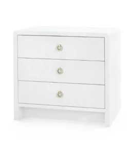 Bungalow 5 Bryant Linen 3 Drawer Side Table White New Arrivals
