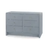 Bungalow 5 New Arrivals Bryant Linen Extra Large 6 Drawer Chest Gray