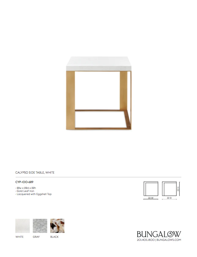 Bungalow 5 Calypso Side Table White Eggshell Top 12 Bungalow 5 Calypso Side Table White Eggshell Top