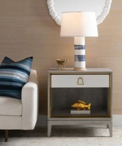 Bungalow 5 Cameron 1 Drawer Side Table Gray