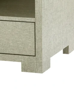 Bungalow 5 Fedor Two Drawer Side Table Moss Gray Grasscloth