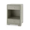 Bungalow 5 Fedor Two Drawer Side Table Moss Gray Grasscloth