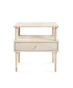 Bungalow 5 New Arrivals Gabriel 1 Drawer Side Table Bleached Oak