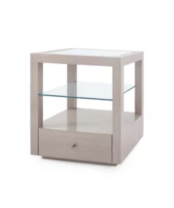 Bungalow 5 Gavin 1 Drawer Side Table Taupe Grey New Arrivals