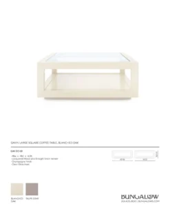 Bungalow 5 Gavin Large Square Coffee Table Blanched Oak 13 Bungalow 5 Gavin Large Square Coffee Table Blanched Oak