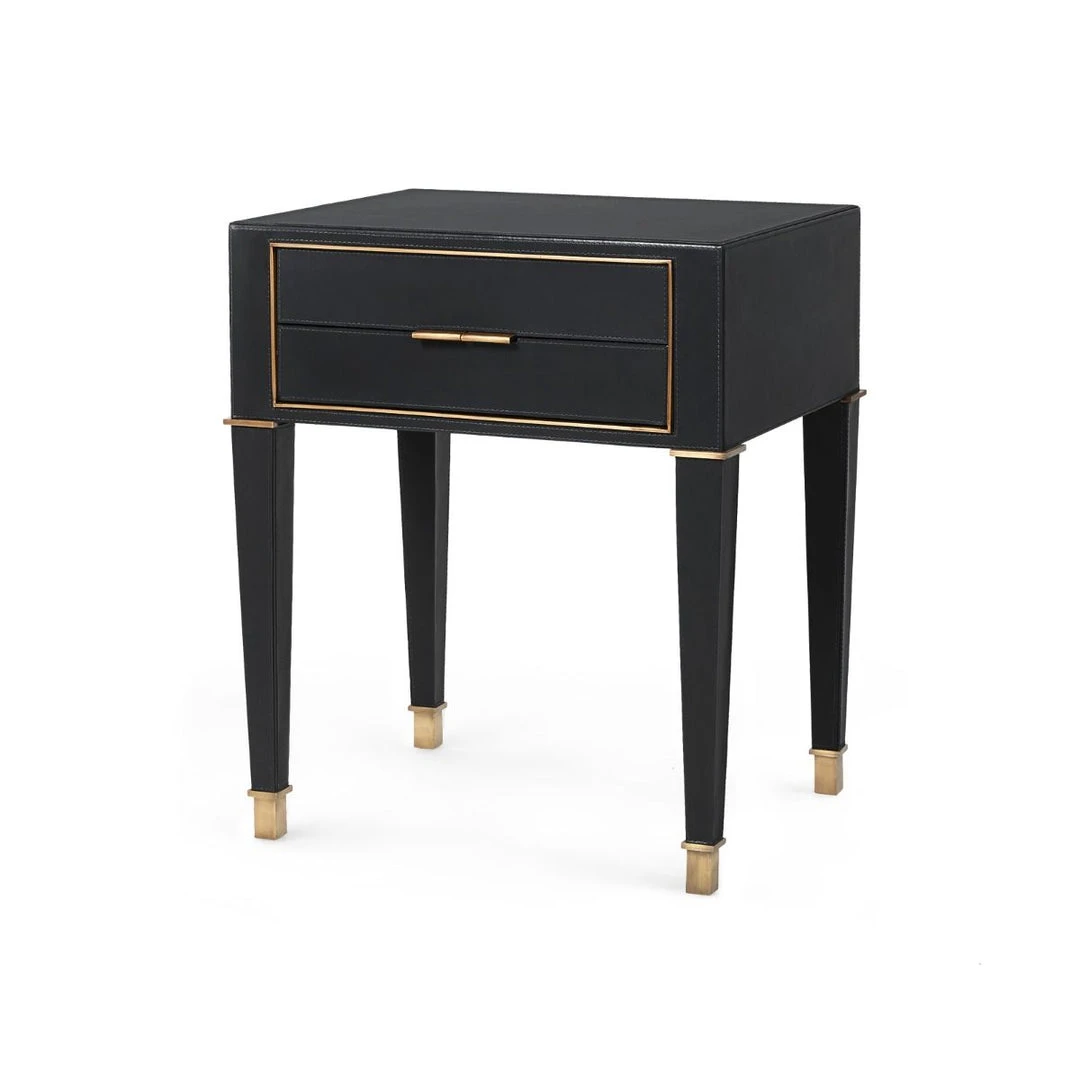 Bungalow 5 New Arrivals Hunter 2 Drawer Side Table Black 3 Bungalow 5 New Arrivals Hunter 2 Drawer Side Table Black