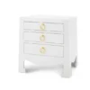 Bungalow 5 Jacqui 3 Drawer Side Table White Grasscloth
