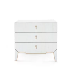 Bungalow 5 Madeline 3 Drawer Side Table Platinum
