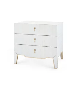 Bungalow 5 Madeline 3 Drawer Side Table Platinum