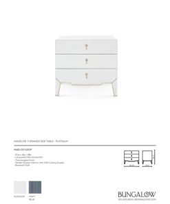 Bungalow 5 Madeline 3 Drawer Side Table Platinum 13 Bungalow 5 Madeline 3 Drawer Side Table Platinum