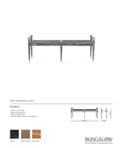 Bungalow 5 New Arrivals Paris Bench Large Black