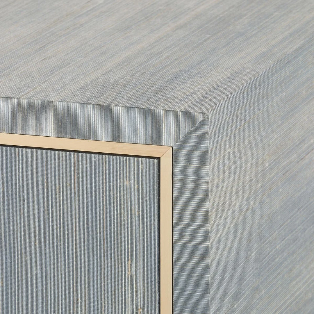 Bungalow 5 Parker Large 5 Drawer Chest Slate Blue Lacquered Grasscloth 9 Bungalow 5 Parker Large 5 Drawer Chest Slate Blue Lacquered Grasscloth