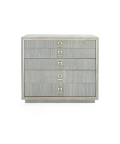 Bungalow 5 Parker Large 5 Drawer Chest Slate Blue Lacquered Grasscloth 14 Bungalow 5 Parker Large 5 Drawer Chest Slate Blue Lacquered Grasscloth