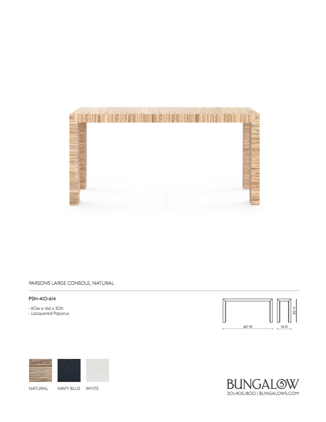 Bungalow 5 Parsons Large Console Natural 8 Bungalow 5 Parsons Large Console Natural