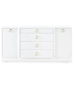 Bungalow 5 New Arrivals Pavel 4 Drawer 2 Door Cabinet White