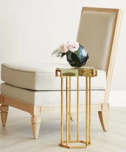 Bungalow 5 New Arrivals Prism Round Side Table Gold