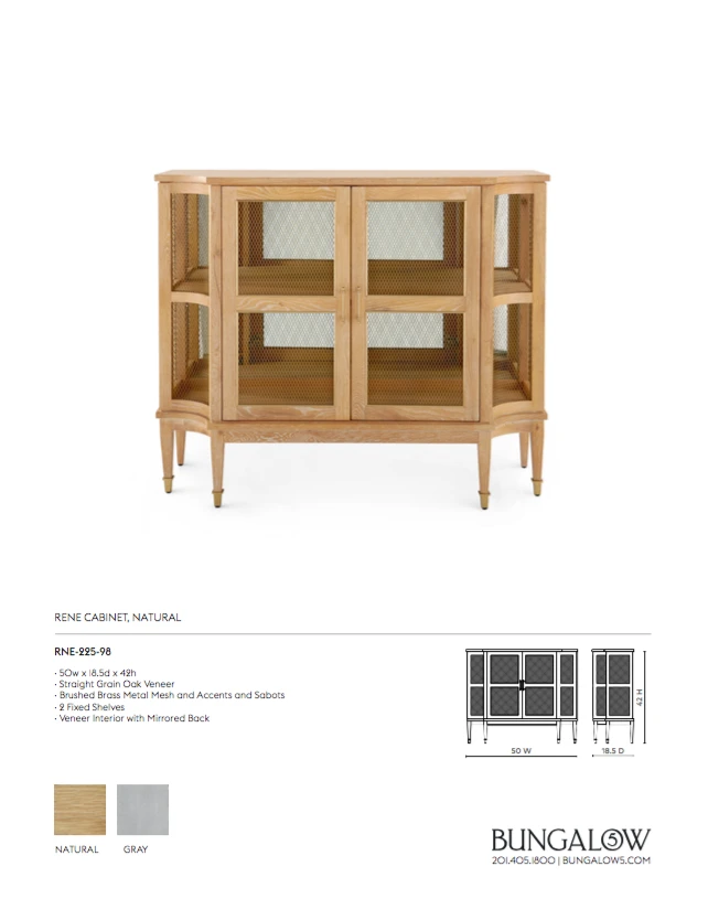 Bungalow 5 New Arrivals Rene Cabinet Natural Cerused Oak 11 Bungalow 5 New Arrivals Rene Cabinet Natural Cerused Oak