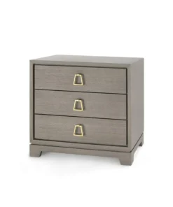 Bungalow 5 Stanford 3 Drawer Side Table Taupe Gray