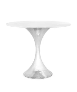 Bungalow 5 New Arrivals Stockholm Center Round Table Nickel With White Marble Top