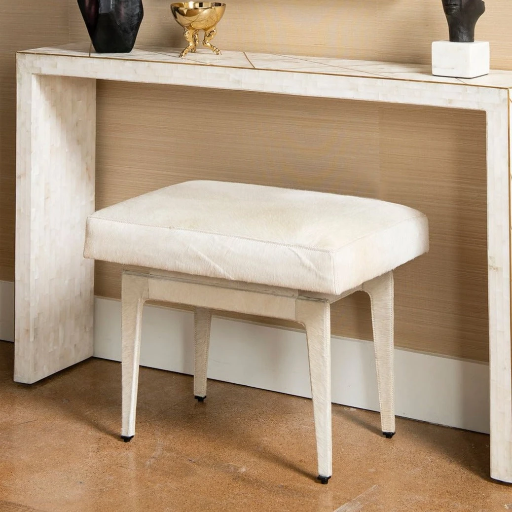 Bungalow 5 New Arrivals Winston Stool White Hide 4 Bungalow 5 New Arrivals Winston Stool White Hide
