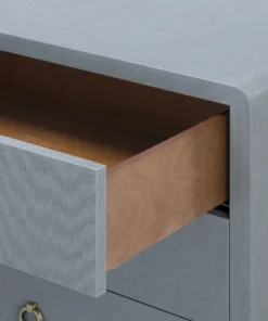 Bungalow 5 Bryant Linen 3 Drawer Side Table Gray New Arrivals