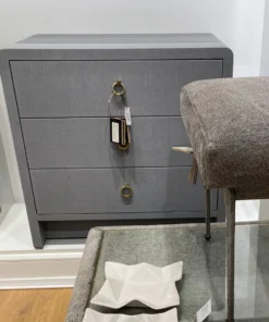 Bungalow 5 Bryant Linen 3 Drawer Side Table Gray New Arrivals