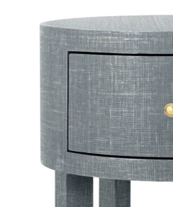 Bungalow 5 New Arrivals Claudette One Drawer Round Side Table Gray