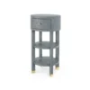 Bungalow 5 New Arrivals Claudette One Drawer Round Side Table Gray