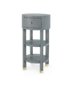 Bungalow 5 New Arrivals Claudette One Drawer Round Side Table Gray
