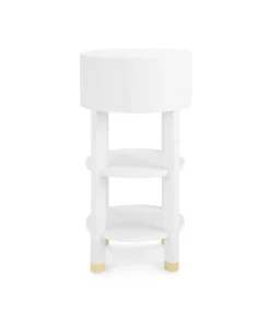 Bungalow 5 Claudette One Drawer Round Side Table White New Arrivals 17 Bungalow 5 Claudette One Drawer Round Side Table White New Arrivals