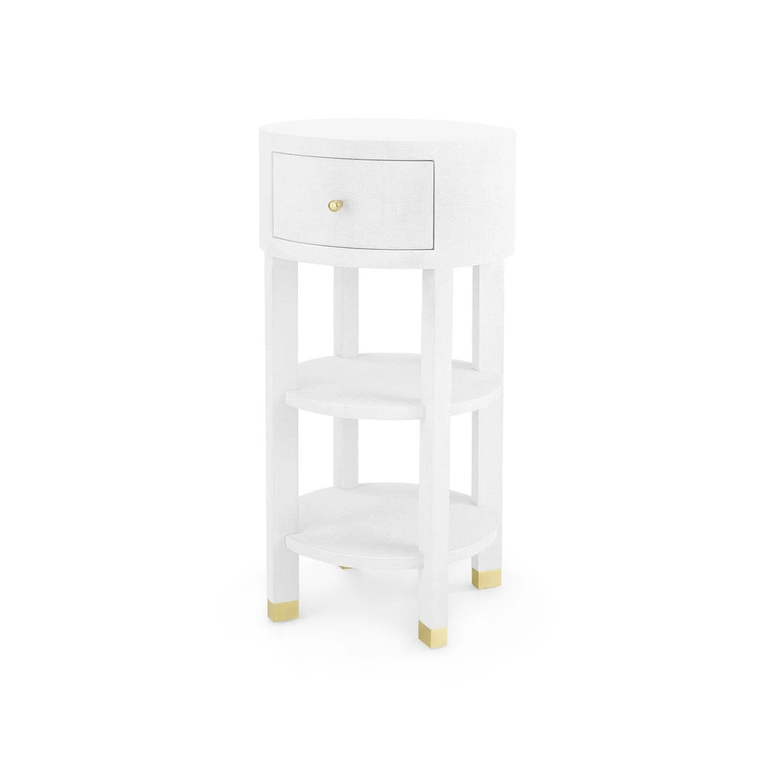 Bungalow 5 Claudette One Drawer Round Side Table White New Arrivals 3 Bungalow 5 Claudette One Drawer Round Side Table White New Arrivals