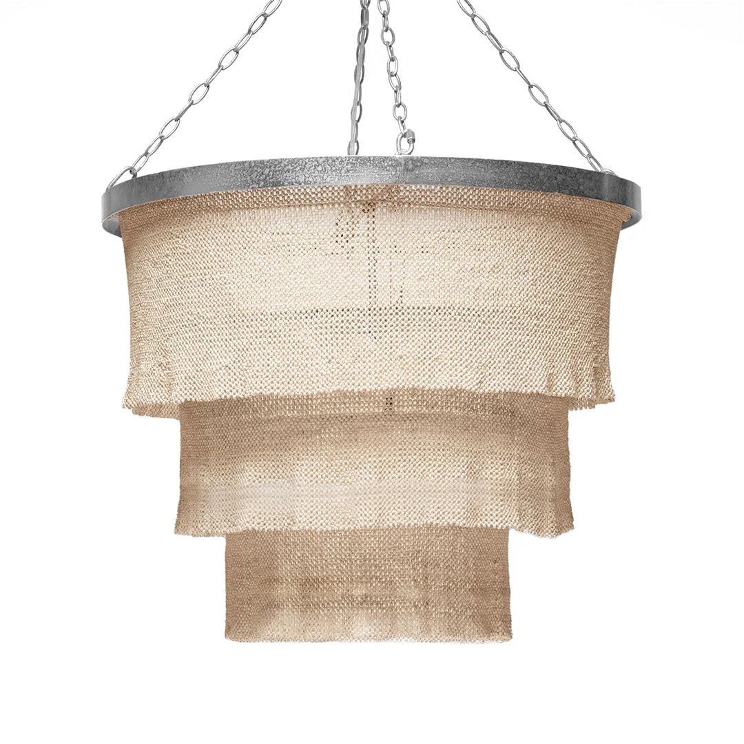 Made Goods New Arrivals Patricia Chandelier Natural Coco Beads And Silver Metal 3 Made Goods New Arrivals Patricia Chandelier Natural Coco Beads And Silver Metal