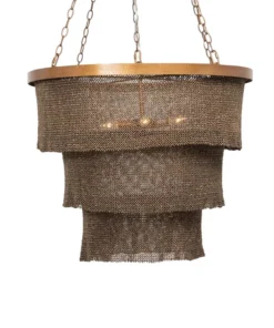 Made Goods Patricia Chandelier Bronze Coco Beads And Gold Metal