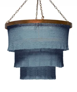 Made Goods New Arrivals Patricia Chandelier Dusty Blue Coco Beads And Gold Metal
