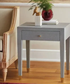 Bungalow 5 Claudette 1 Drawer Side Table Gray