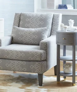 Bungalow 5 New Arrivals Claudette One Drawer Round Side Table Gray