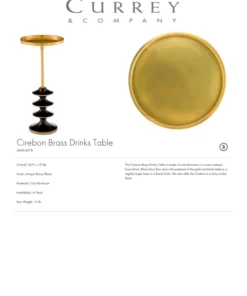 Currey And Company New Arrivals Cirebon Brass Drinks Table