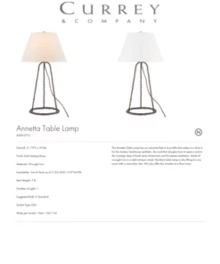 Currey And Company Annetta Table Lamp New Arrivals